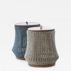  SIMONINI Modern Side Table Stool and Container in solid wood and Rope - 2250749