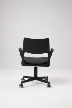  SIMONINI Modern Style Aurora office chair in black solid wood solid back leather seat - 3844243