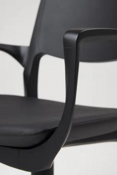  SIMONINI Modern Style Aurora office chair in black solid wood solid back leather seat - 3844249