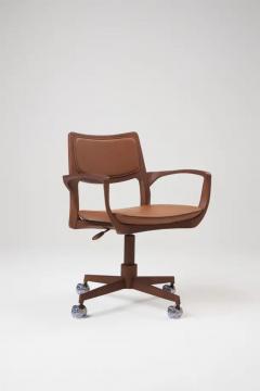  SIMONINI Modern Style Aurora office chair in black solid wood solid back leather seat - 3844260