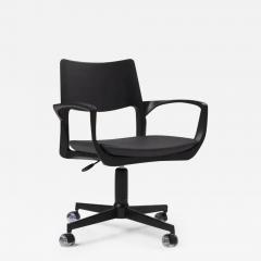  SIMONINI Modern Style Aurora office chair in black solid wood solid back leather seat - 3953581