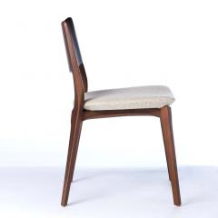  SIMONINI Modern style Aurora chair sculpted in walnut finish no arms upholstered seat - 2680541