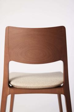  SIMONINI Modern style Aurora chair sculpted in walnut finish no arms upholstered seat - 2680543