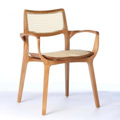  SIMONINI Modern style Aurora chair sculpted in walnut finish no arms upholstered seat - 2680550