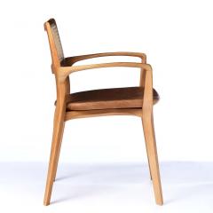  SIMONINI Post Modern style Aurora chair in sculpted solid wood with cane back and leather - 2680445