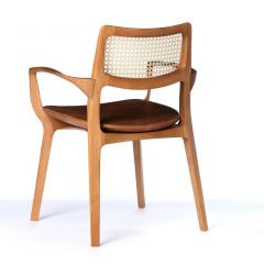  SIMONINI Post Modern style Aurora chair in sculpted solid wood with cane back and leather - 2680446