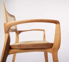  SIMONINI Post Modern style Aurora chair in sculpted solid wood with cane back and leather - 2680448
