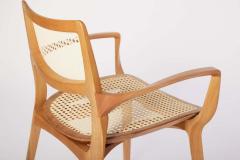  SIMONINI Post Modern style Aurora chair in sculpted solid wood with cane back and leather - 2680451