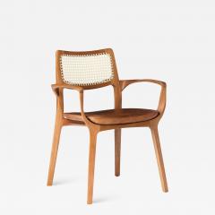  SIMONINI Post Modern style Aurora chair in sculpted solid wood with cane back and leather - 2759749
