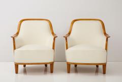  SMF Svenska M belfabriken Bodafors A Pair of Swedish Grace Elmwood Armchairs SMF Circa 1940s - 2934524