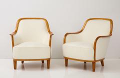  SMF Svenska M belfabriken Bodafors A Pair of Swedish Grace Elmwood Armchairs SMF Circa 1940s - 2934526