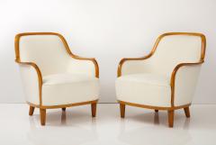  SMF Svenska M belfabriken Bodafors A Pair of Swedish Grace Elmwood Armchairs SMF Circa 1940s - 2934527