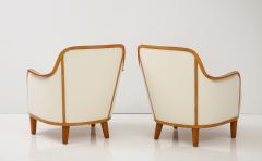  SMF Svenska M belfabriken Bodafors A Pair of Swedish Grace Elmwood Armchairs SMF Circa 1940s - 2934530