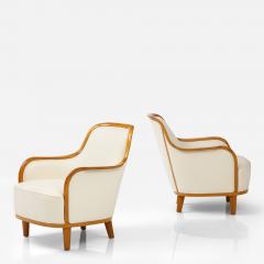  SMF Svenska M belfabriken Bodafors A Pair of Swedish Grace Elmwood Armchairs SMF Circa 1940s - 2939993