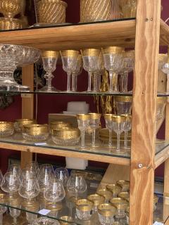  ST LOUIS 1950s St Louis Thistle Crystal Service 310 Pieces Including 44 Roemers - 4395263