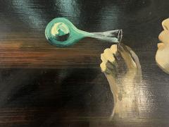  STANECK MOD PAINTING OF LOVE CHILD BLOWING A BUBBLE FLOWERS BALLOONS BUTTERFLY - 4140657