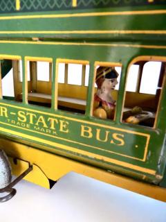  STRAUSS Antique Toy Wind Up Double Decker Bus by Ferdinand Strauss Toy Co Circa 1925 - 3630894