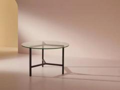  Saint Gobain A metal and glass round dining table Italy 1950s - 3510531