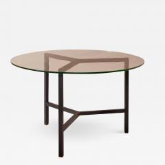  Saint Gobain A metal and glass round dining table Italy 1950s - 3573831