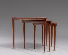  Salca Set of Nesting Tables in Wood and Brass Italy 1950s - 2257262