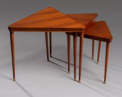  Salca Set of Nesting Tables in Wood and Brass Italy 1950s - 2257267