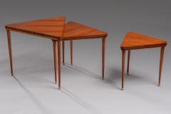  Salca Set of Nesting Tables in Wood and Brass Italy 1950s - 2257268