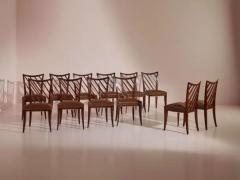  Salvati Tresoldi Salvati and Tresoldi set of 12 walnut and leather dining chairs Italy 1950s - 4013014