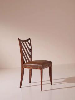  Salvati Tresoldi Salvati and Tresoldi set of 12 walnut and leather dining chairs Italy 1950s - 4013019