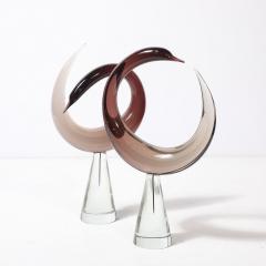  Salviati Mid Century Hand Blown Spiraled Murano Glass Bird Sculptures signed Salviati - 4304544