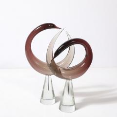  Salviati Mid Century Hand Blown Spiraled Murano Glass Bird Sculptures signed Salviati - 4304548