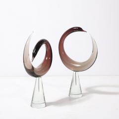  Salviati Mid Century Hand Blown Spiraled Murano Glass Bird Sculptures signed Salviati - 4304561