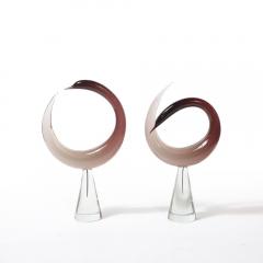  Salviati Mid Century Hand Blown Spiraled Murano Glass Bird Sculptures signed Salviati - 4304564