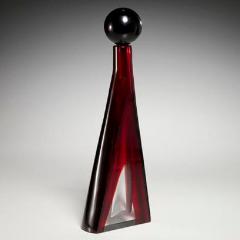  Salviati RUBY RED AND CLEAR MURANO GLASS SOMMERSO BOTTLE BY SALVIATI - 3477366