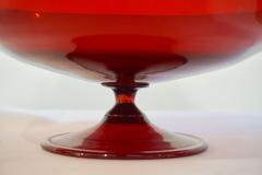  Salviati Salviati 1940s Italian Antique Ruby Red Murano Art Glass Compote Dish or Bowl - 987331