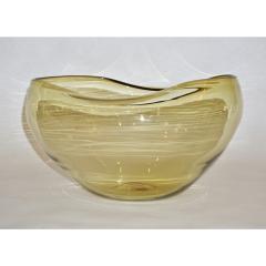  Salviati Salviati 1970s Italian Vintage Organic Amber Gold Murano Art Glass Bowl - 924044