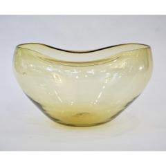  Salviati Salviati 1970s Italian Vintage Organic Amber Gold Murano Art Glass Bowl - 924048