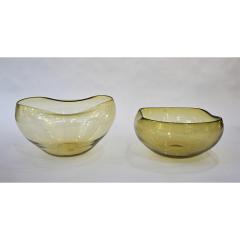  Salviati Salviati 1970s Italian Vintage Organic Amber Gold Murano Art Glass Bowl - 924050