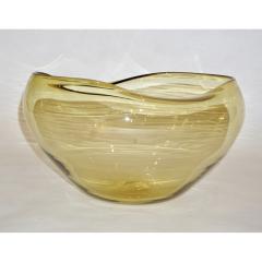  Salviati Salviati 1970s Italian Vintage Organic Amber Gold Murano Art Glass Bowl - 924051