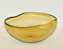  Salviati Salviati Italian Vintage Organic Amber Gold Murano Art Glass Bowl 1970s - 1207941