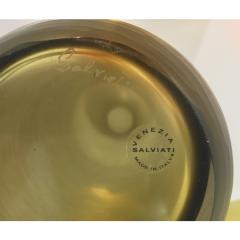  Salviati Salviati Vintage Italian Four Smoked Amber Gold Battuto Murano Art Glass Vases - 973694