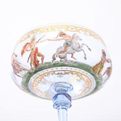  Salviati Set of 12 Hand Blown Painted Murano Art Glass Champagne Saucers by Salviati - 4377101