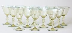  Salviati Set of 12 Venetian Wine Glasses by Salviati 1930 Italy - 2614074