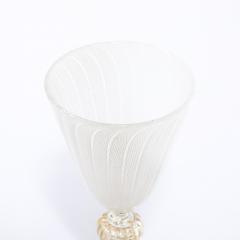  Salviati Set of 8 Antique Hand Blown Latticino Murano Wine Glasses W 24K Gold by Salviati - 4566559