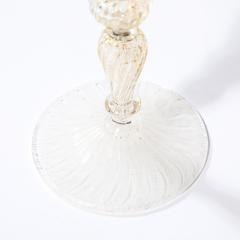  Salviati Set of 8 Antique Hand Blown Latticino Murano Wine Glasses W 24K Gold by Salviati - 4566571