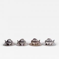  Sampson Mordan Co English Edwardian Sterling Silver Figural Fish Place Card Holders 1908 - 4426834