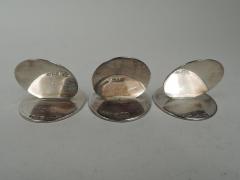  Sampson Mordan Co Set of 3 English Sterling Silver Enamel Fish Place Card Holders - 3762121