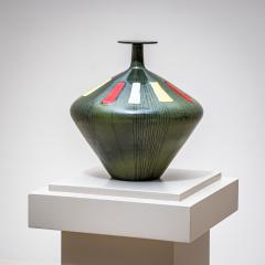  San Polo Green Ceramic Vase by San Polo Venice Italy 1960s - 4547856