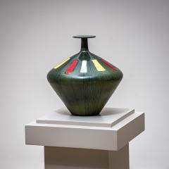  San Polo Green Ceramic Vase by San Polo Venice Italy 1960s - 4547858