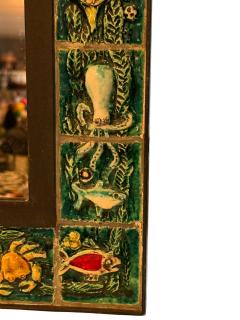  San Polo MID CENTURY ITALIAN CERAMIC SEA CREATURES MIRROR - 4607702
