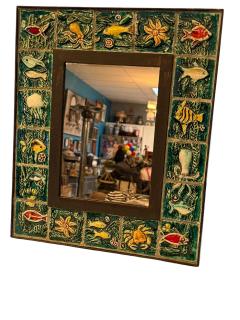  San Polo MID CENTURY ITALIAN CERAMIC SEA CREATURES MIRROR - 4607707